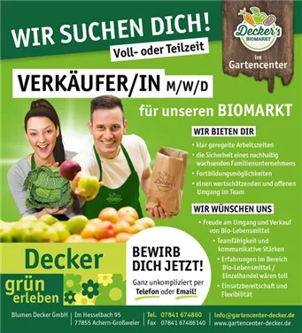 Verkäufer/in Biomarkt 